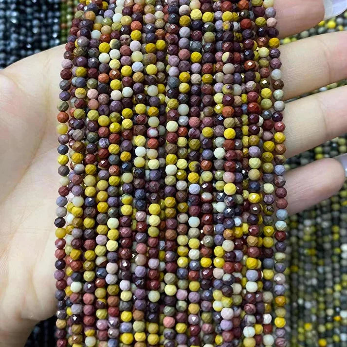Mookiate Tiny Faceted Round Beads 2mm 3mm 4mm