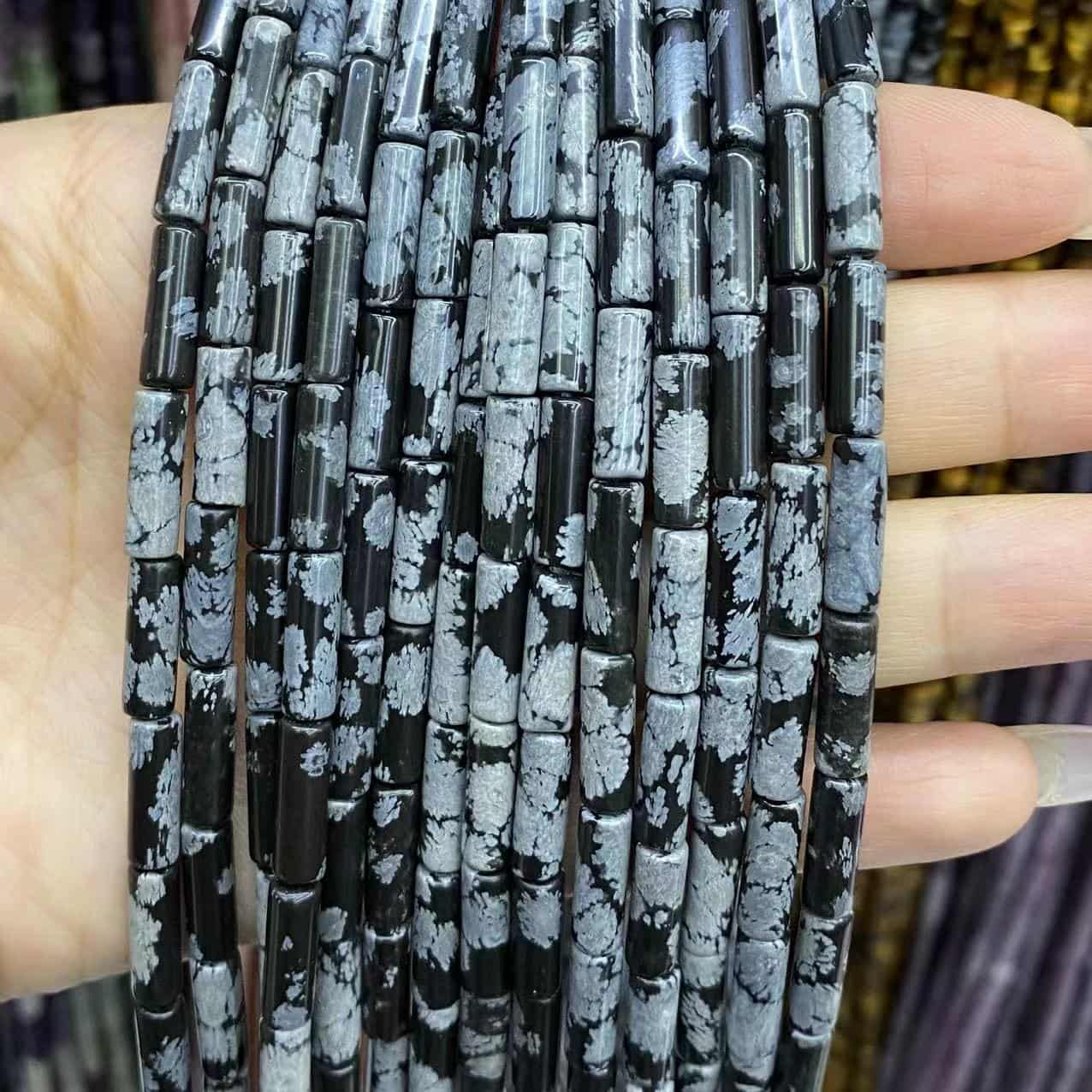 Cylindrical Tube Beads 4x13mm Quartz/Jasper/Agate/Crystal