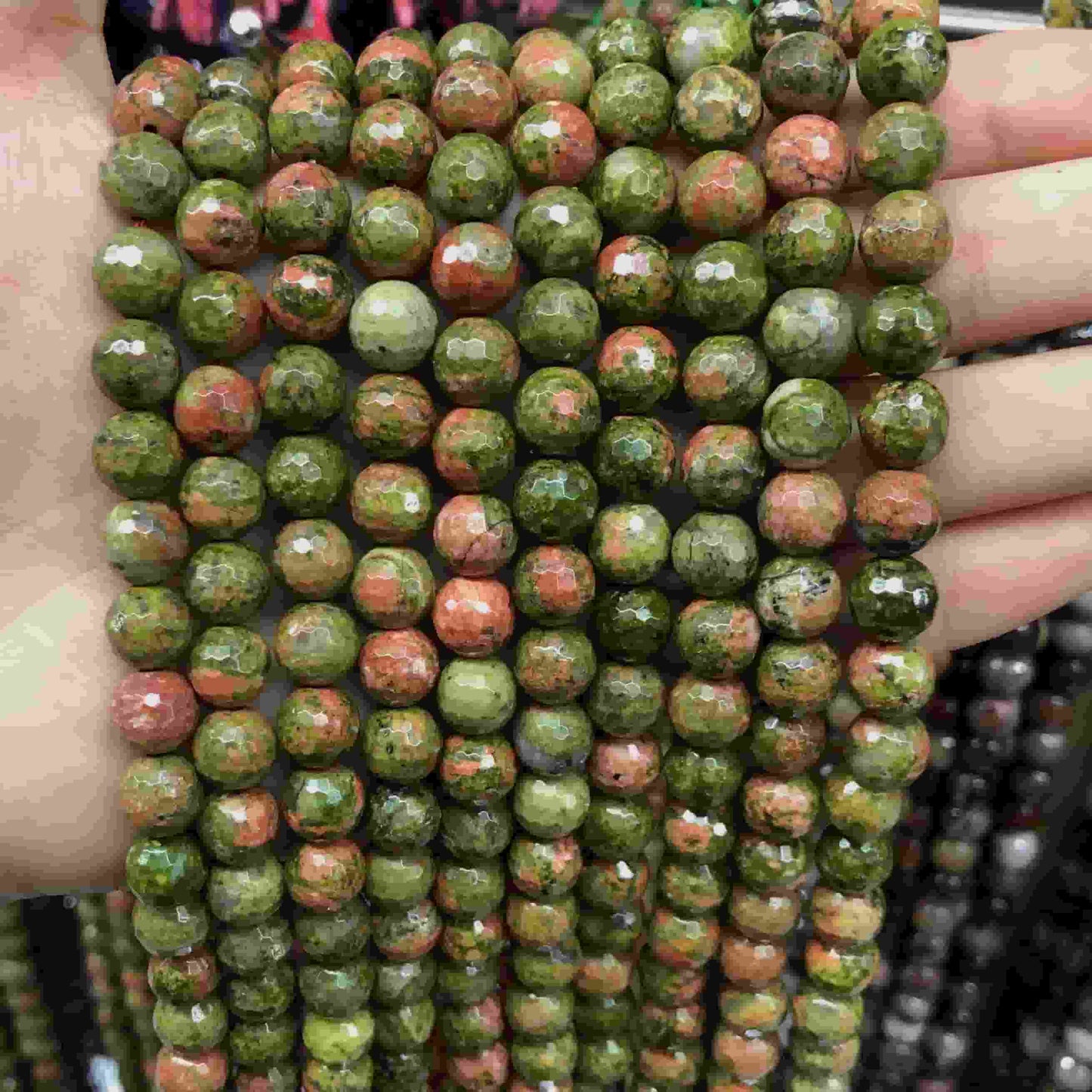 Round Faceted Beads Crystal/Quartz/Jasper/Agate 6mm 8mm 10mm