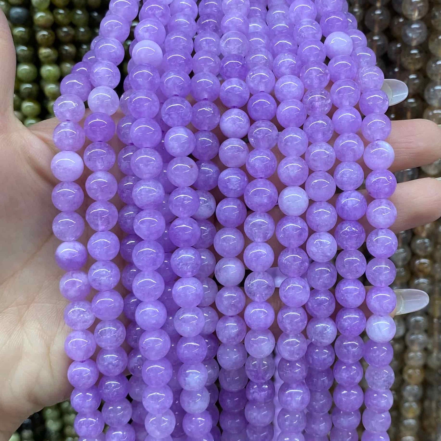 High-Quality Gemstone & Crystal Round Smooth Beads 4mm 6mm 8mm 10mm