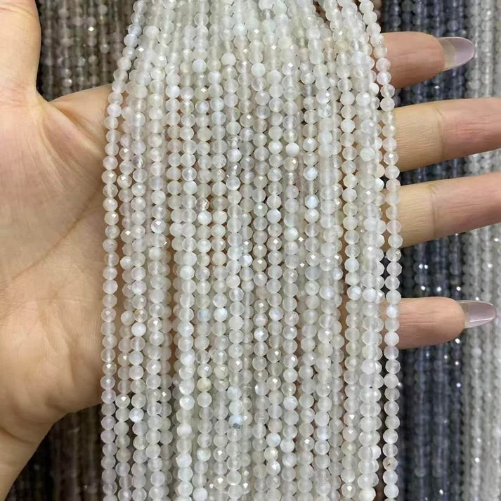 Moonstone Tiny Faceted Round Beads 2mm 3mm 4mm