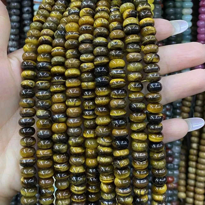 Smooth Rondelle Tigers Eye Beads