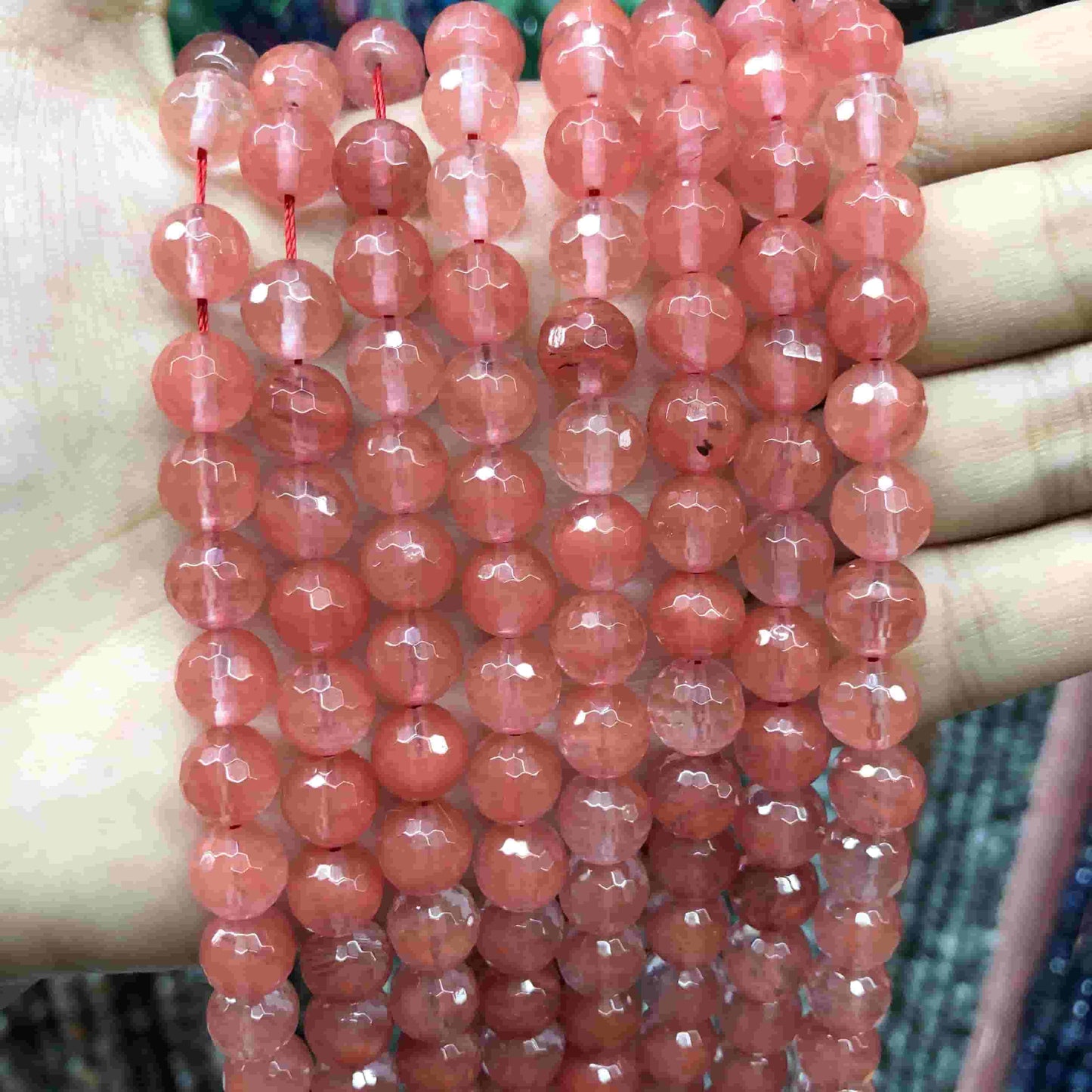 Round Faceted Beads Crystal/Quartz/Jasper/Agate 6mm 8mm 10mm