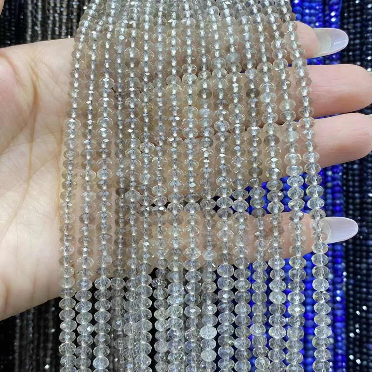 Faceted Rondelle Beads 2x3mm 3x4mm Gemstone/Quartz/Jasper/Agate