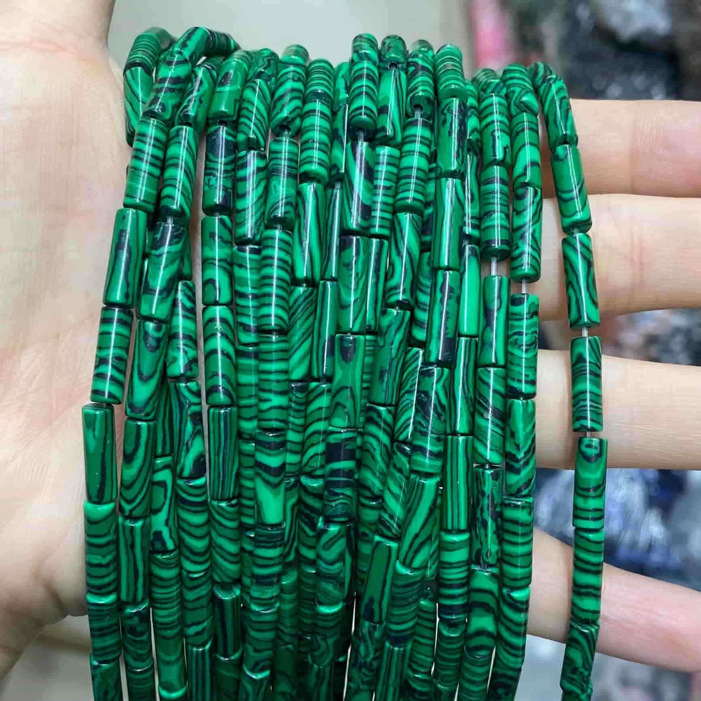 Cylindrical Tube Beads 4x13mm Quartz/Jasper/Agate/Crystal