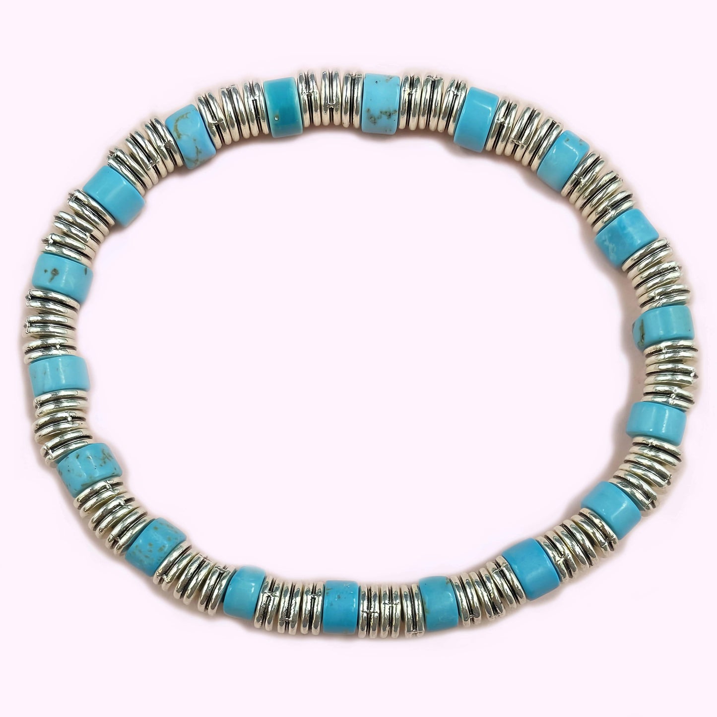 Flat Turquoise Crystal Bracelet for Focus and Concentration