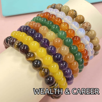 Natural Healing Crystal Bracelet Set of 8