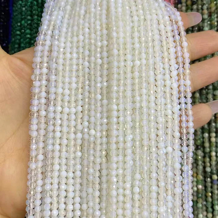 Opalite Tiny Faceted Round Beads 2mm 3mm 4mm