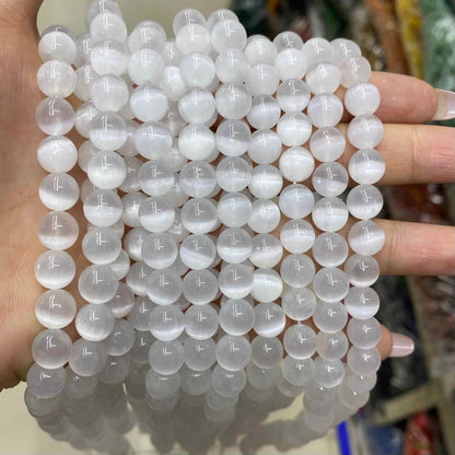 High-Quality Gemstone & Crystal Round Smooth Beads 4mm 6mm 8mm 10mm