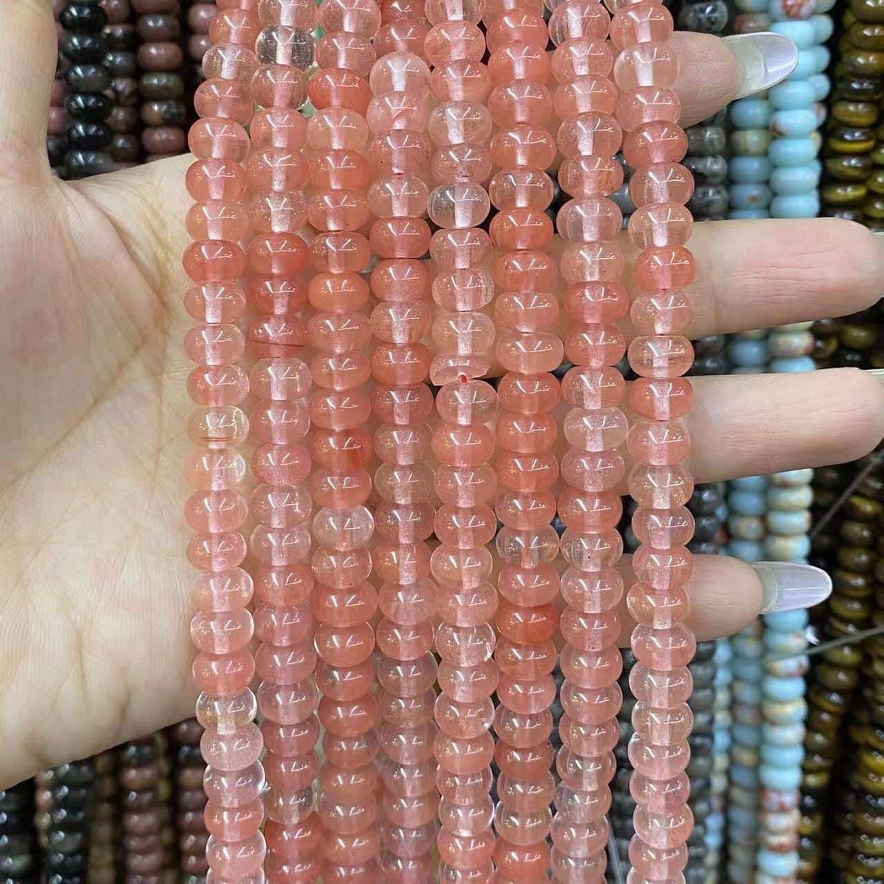 Round Rondelle Beads 2x4mm 4x6mm 5x8mm Quartz/Jasper/Agate