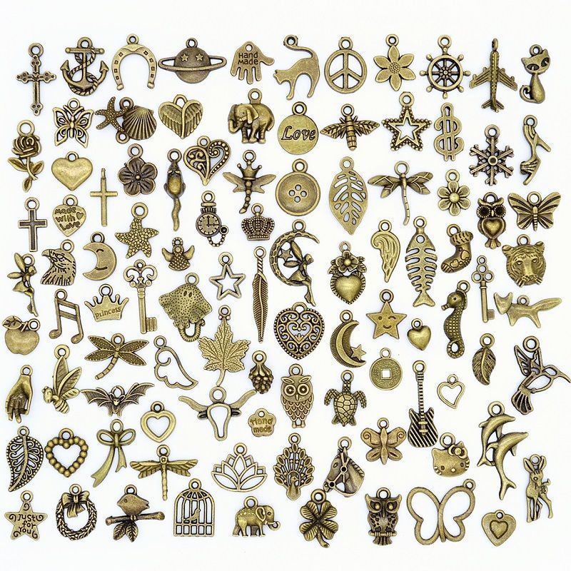 100PCS Assorted Prewter Charms for Jewelry Making