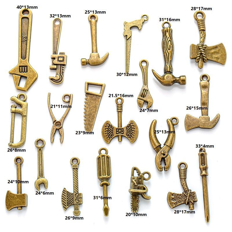20 PCS Working Tool Style Jewelry Making Findings Charm