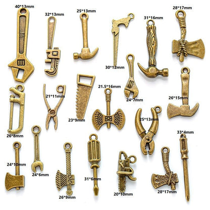20 PCS Working Tool Style Jewelry Making Findings Charm
