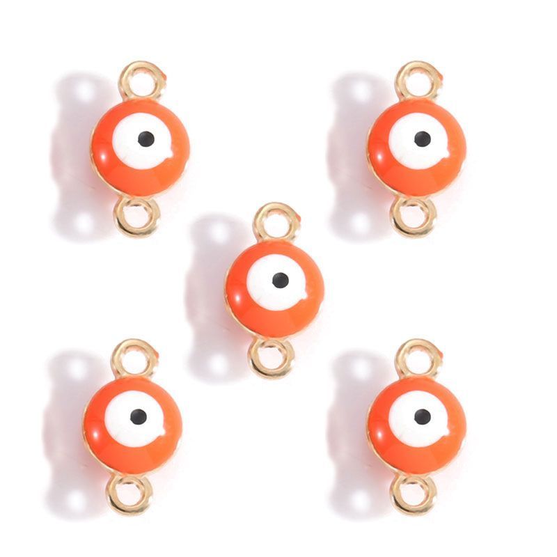 5PCS Multi Color Evil Eyes Connector 7x12mm