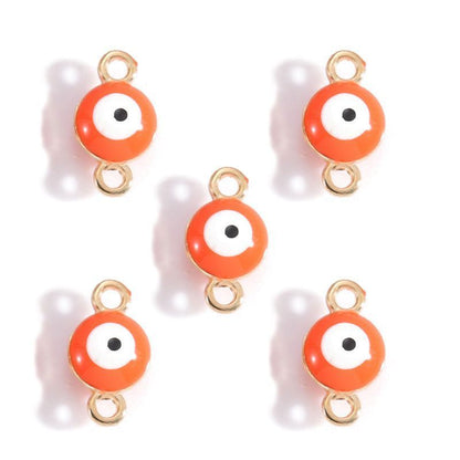 5PCS Multi Color Evil Eyes Connector 7x12mm