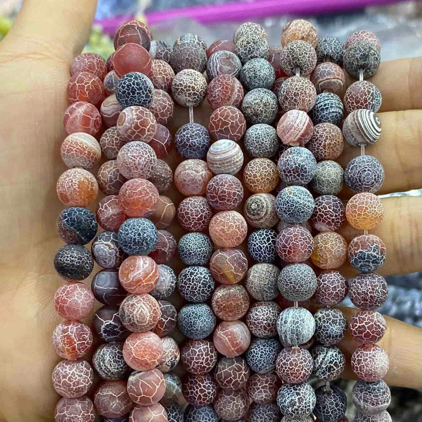 #1 Round Aagte Beads 6mm/8mm/10mm/12mm