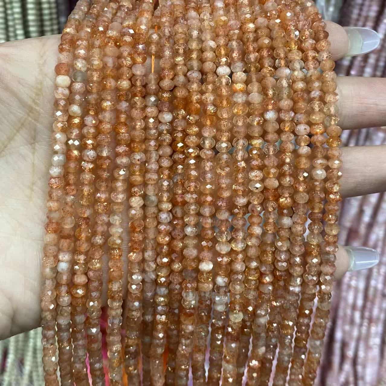Faceted Rondelle Beads 2x3mm 3x4mm Gemstone/Quartz/Jasper/Agate