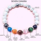 Natural Howlite Seven Chakra Crystal Bracelet