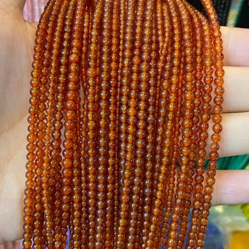 Red Agate Tiny Smooth Round Beads 2mm 3mm 4mm