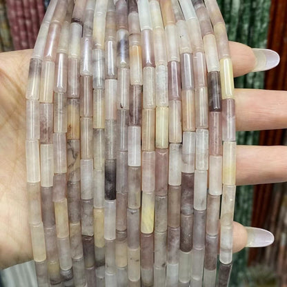 Cylindrical Tube Beads 4x13mm Quartz/Jasper/Agate/Crystal