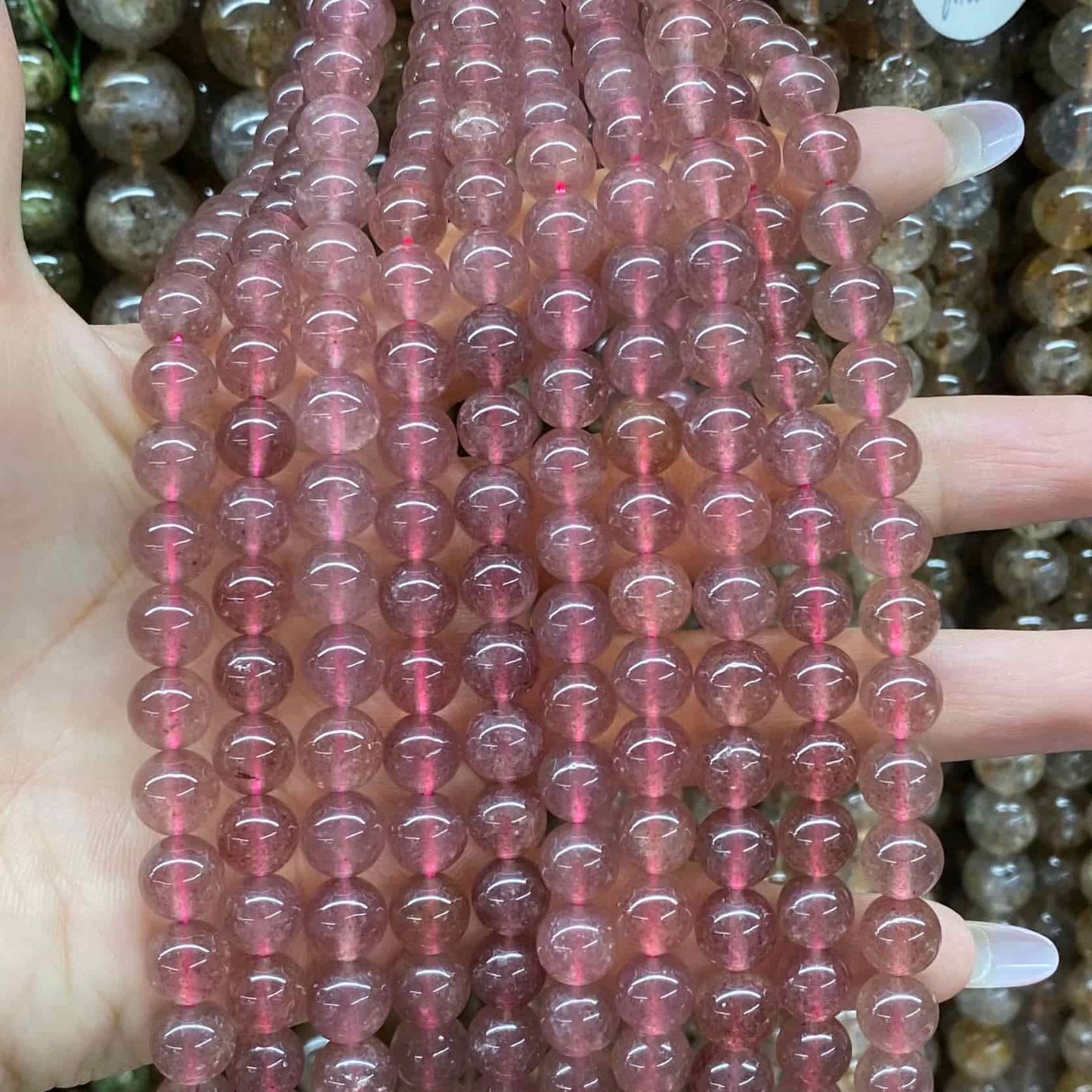 High-Quality Gemstone & Crystal Round Smooth Beads 4mm 6mm 8mm 10mm