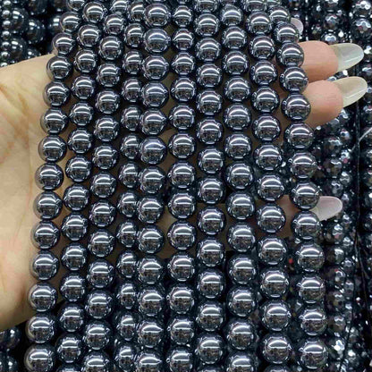 High-Quality Gemstone & Crystal Round Smooth Beads 4mm 6mm 8mm 10mm