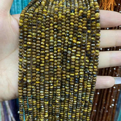 Faceted Rondelle Beads 2x3mm 3x4mm Gemstone/Quartz/Jasper/Agate