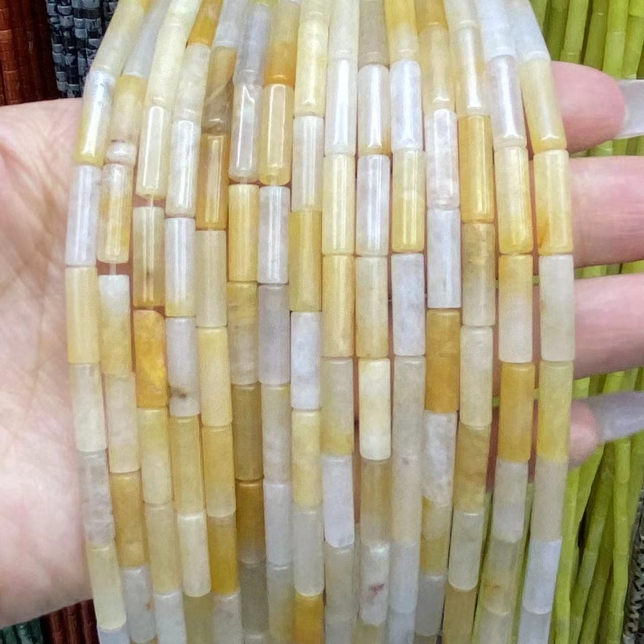 Cylindrical Tube Beads 4x13mm Quartz/Jasper/Agate/Crystal