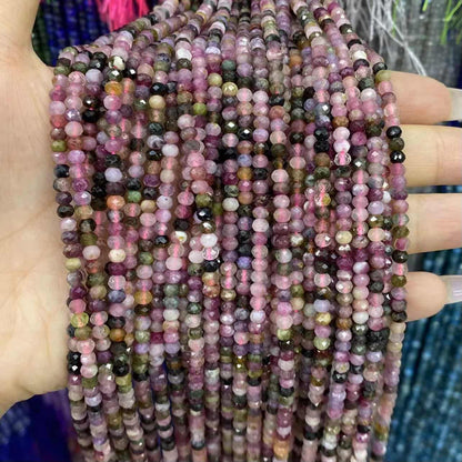 Faceted Rondelle Beads 2x3mm 3x4mm Gemstone/Quartz/Jasper/Agate