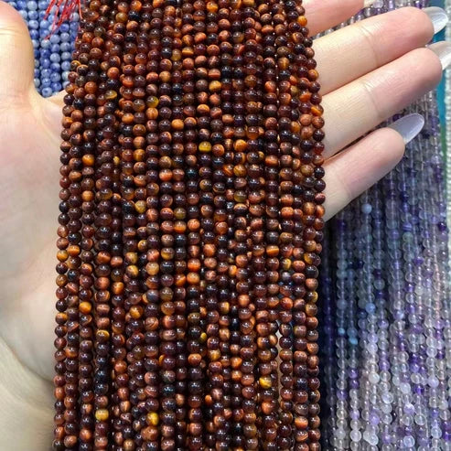Red Tiger Eyes Tiny Smooth Round Beads 2mm 3mm 4mm
