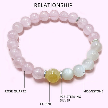 Multi Rose Quartz Crystal Bracelet for Love and Relationship