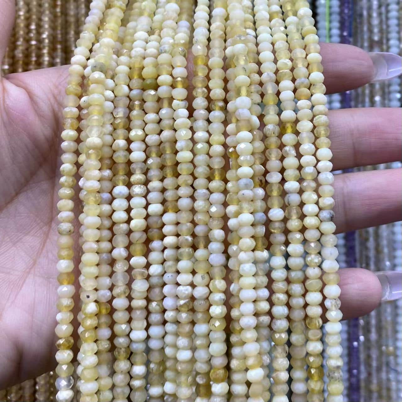 Faceted Rondelle Beads 2x3mm 3x4mm Gemstone/Quartz/Jasper/Agate