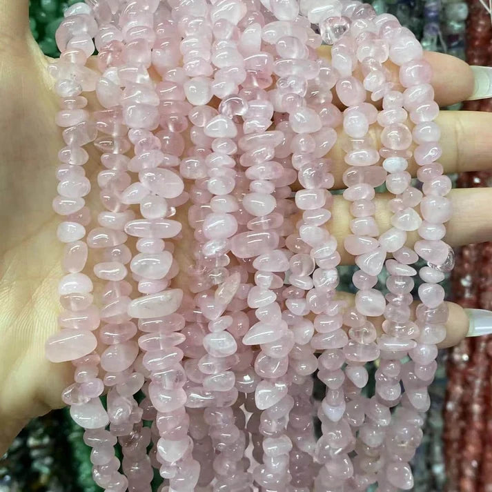 Freeform Chip Rose Quartz Beads