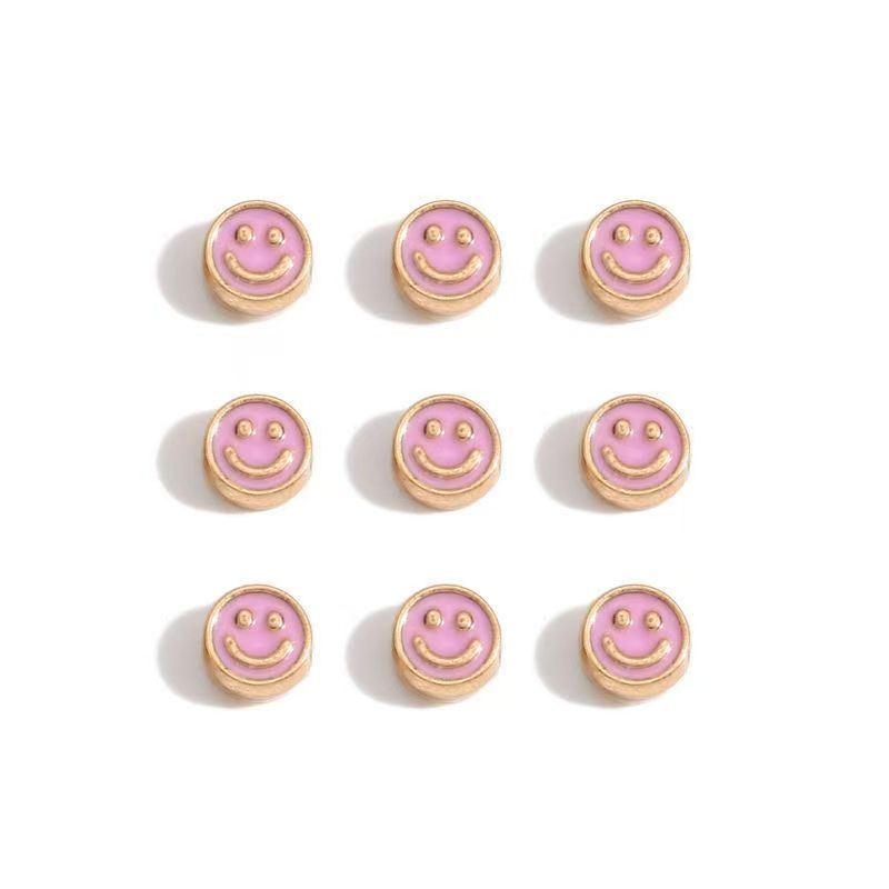 5PCS Colorful Happy Face Jewelry Making Findings Spacer