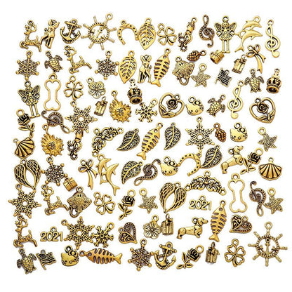 100PCS Assorted Prewter Charms for Jewelry Making