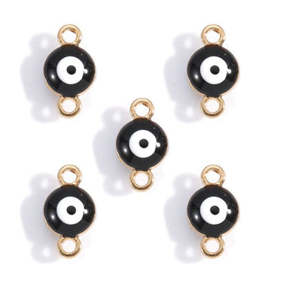 5PCS Multi Color Evil Eyes Connector 7x12mm