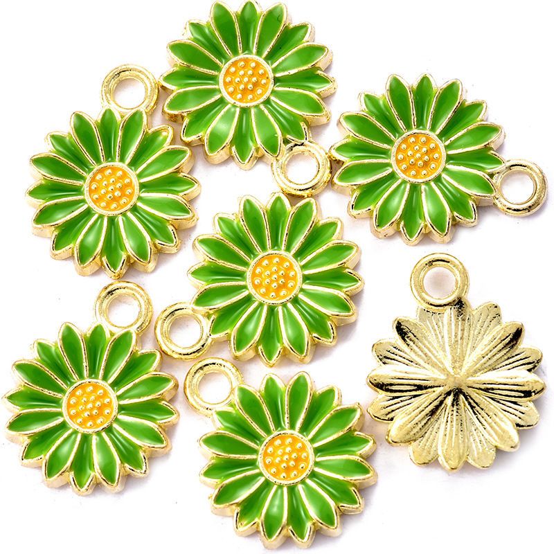 10PCS Colorful Flower Jewelry Making Findings Charm 14x14mm