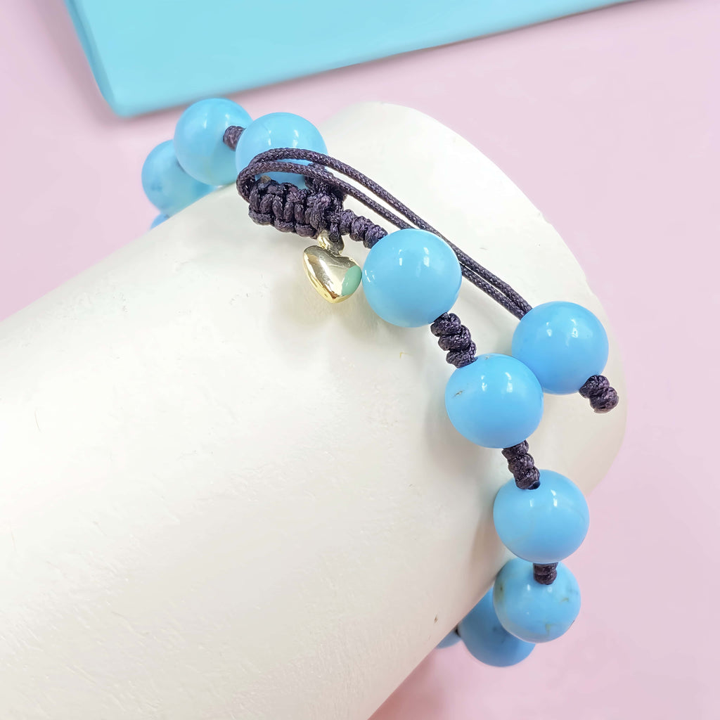 Blue Turquoise Crystal Bracelet for Focus and Concentration