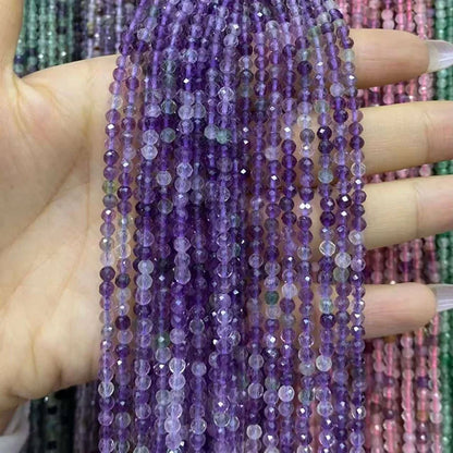 2mm 3mm 4mm Faceted Round Flourite Beads