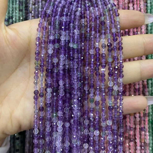2mm 3mm 4mm Faceted Round Flourite Beads
