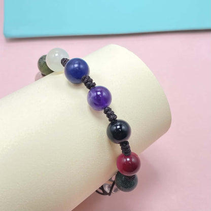 Colorful Seven Chakra Crystal Rope Braided Rope Bracelet
