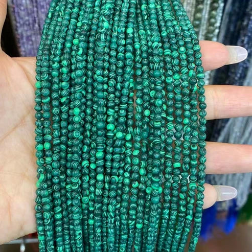Syn Malachite Tiny Smooth Round Beads 2mm 3mm 4mm