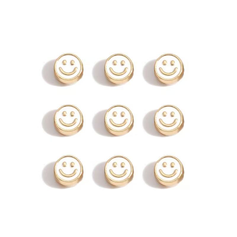 5PCS Colorful Happy Face Jewelry Making Findings Spacer