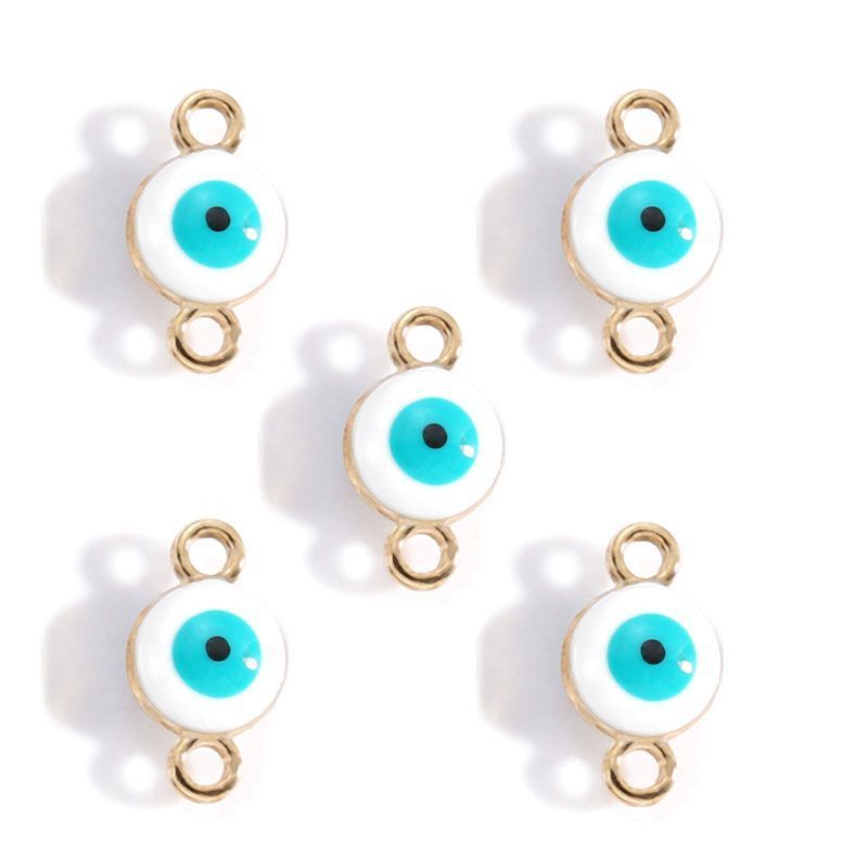5PCS Multi Color Evil Eyes Connector 7x12mm