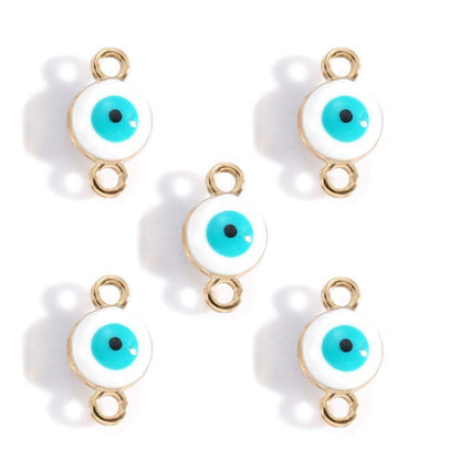 5PCS Multi Color Evil Eyes Connector 7x12mm