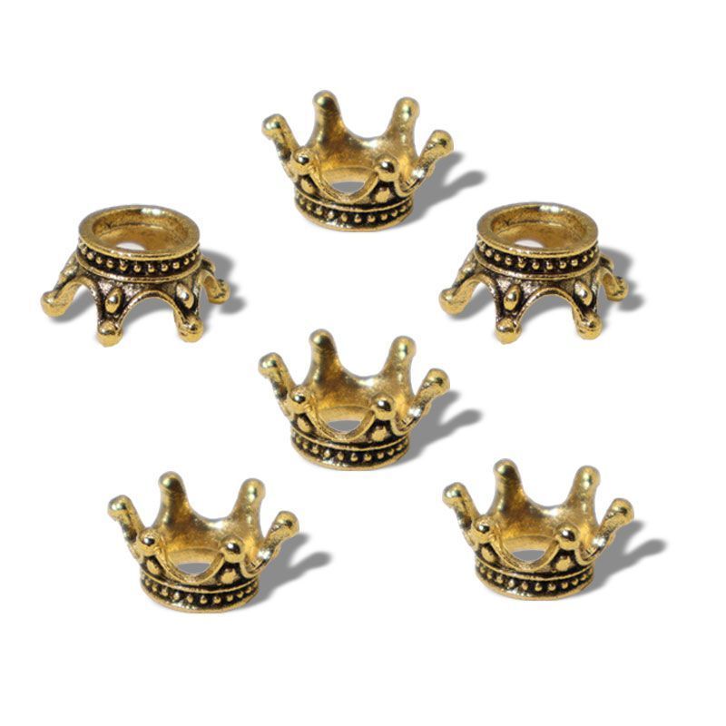 5PCS Crown Brass Spacer Bead