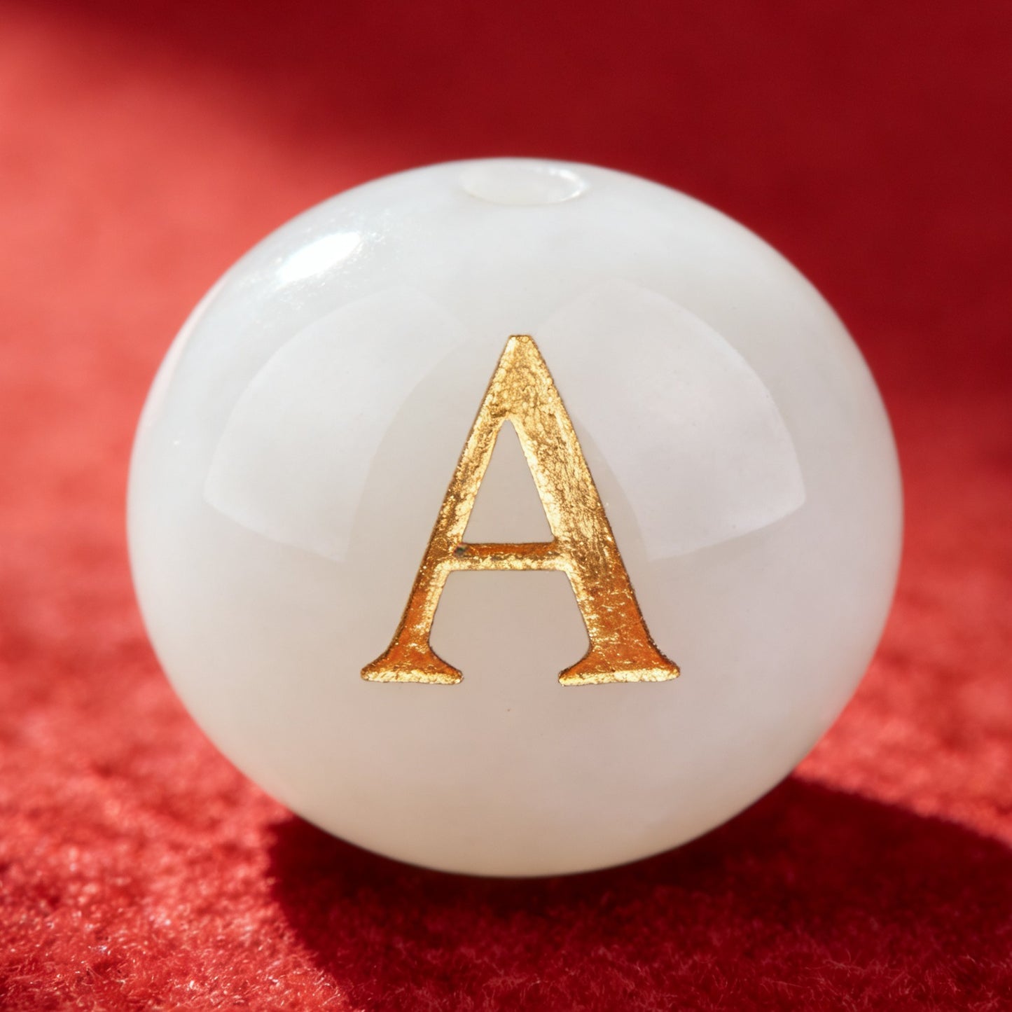 Natural Red Agate Beads - 26 Alphabet Loose Beads for Engraving Customization DIY