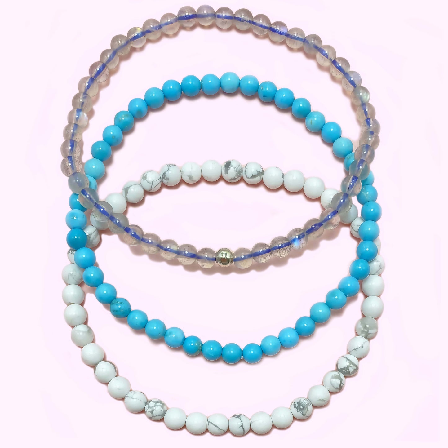 Triple Strand Turquoise Improve Sleep Crystal Bracelet