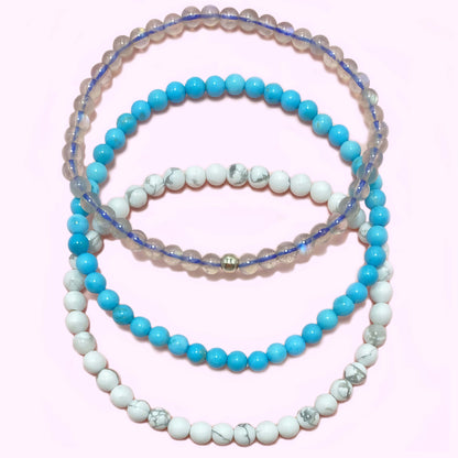 Triple Strand Turquoise Improve Sleep Crystal Bracelet
