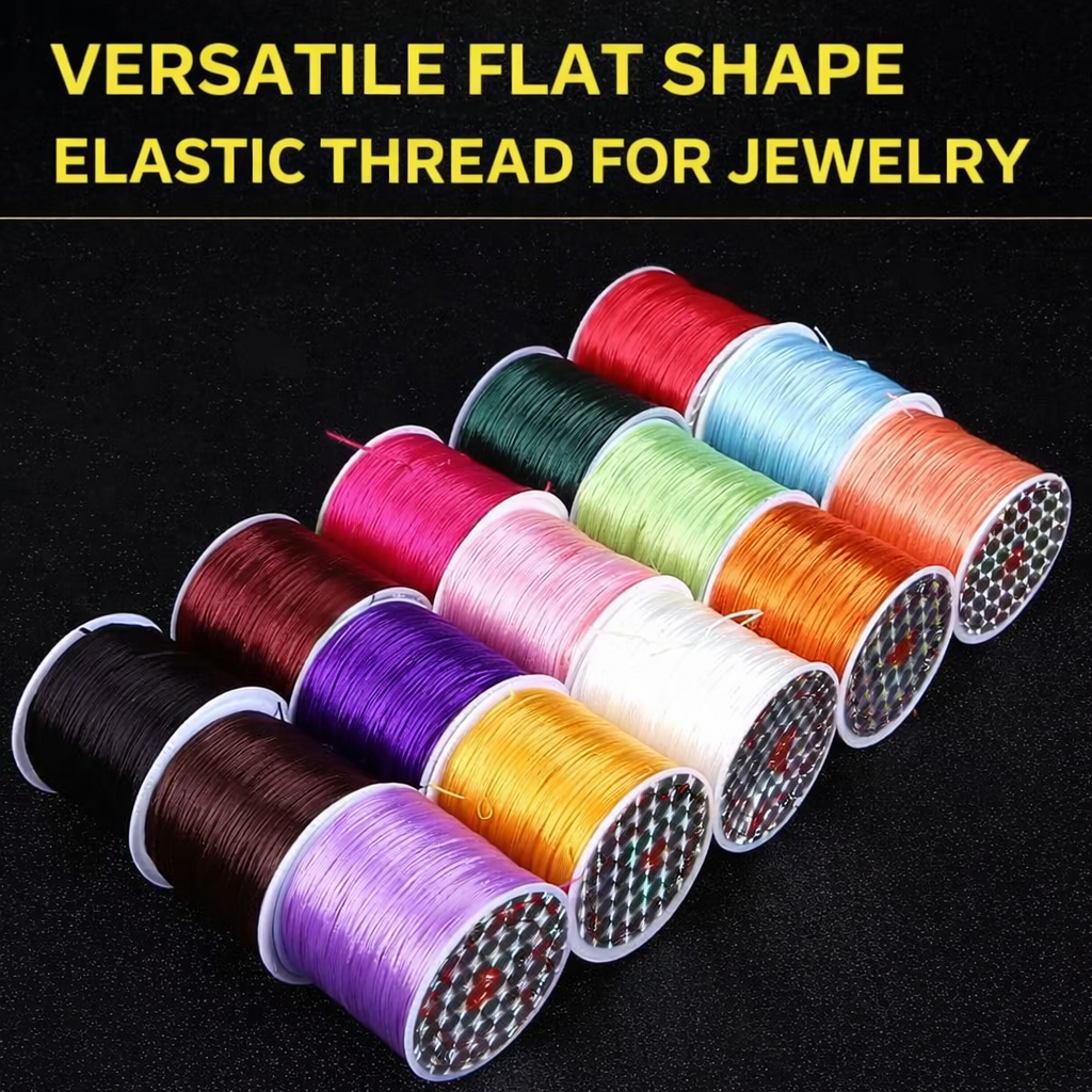 $0.99/Pcs Jewelry bungee cord,flat Jewelry Beading Cord,Elastic Cord,Elastic Thread Cord,Elastic Rope cord 50 meters,Bracelet Elastic Cord